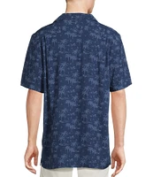 Cremieux Blue Label Palm Print Short Sleeve Woven Camp Shirt