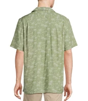 Cremieux Blue Label Palm Print Short Sleeve Woven Camp Shirt