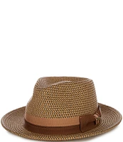 Cremieux Blue Label Paper Braid with Two-Tone Ribbon Fedora Hat