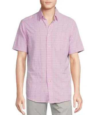 Cremieux Blue Label Performance Short-Sleeve Seersucker Plaid Woven Shirt