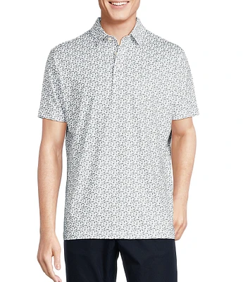 Cremieux Blue Label Performance Stretch Avocado Print Short Sleeve Polo Shirt