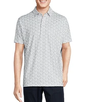 Cremieux Blue Label Performance Stretch Avocado Print Short Sleeve Polo Shirt