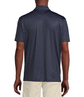 Cremieux Blue Label Performance Stretch Badminton Print Short Sleeve Polo Shirt