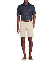 Cremieux Blue Label Performance Stretch Badminton Print Short Sleeve Polo Shirt