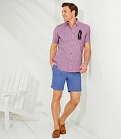 Cremieux Blue Label Performance Stretch Check Seersucker Short Sleeve Woven Shirt