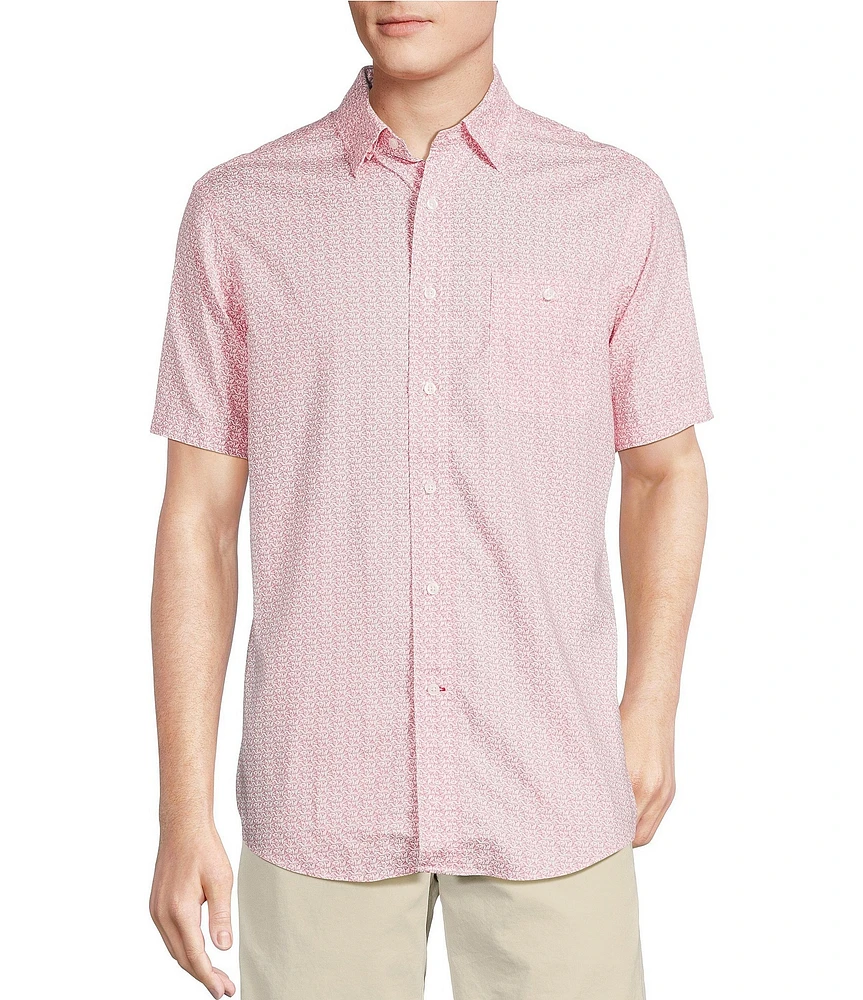 Cremieux Blue Label Performance Stretch Drink Print Short Sleeve Woven Shirt