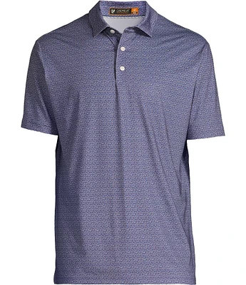 Cremieux Blue Label Performance Stretch Fish Printed Short Sleeve Polo Shirt
