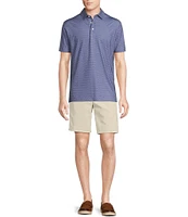 Cremieux Blue Label Performance Stretch Fish Printed Short Sleeve Polo Shirt