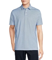 Cremieux Blue Label Performance Stretch Geometric Print Short Sleeve Polo Shirt