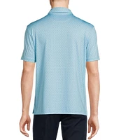 Cremieux Blue Label Performance Stretch Geo Print Short Sleeve Golf Polo Shirt