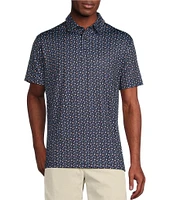 Cremieux Blue Label Performance Stretch Pickleball Print Short Sleeve Polo Shirt