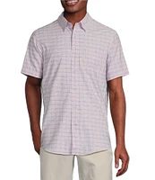 Cremieux Blue Label Performance Stretch Plaid Seersucker Short Sleeve Woven Shirt