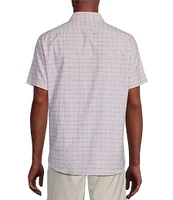 Cremieux Blue Label Performance Stretch Plaid Seersucker Short Sleeve Woven Shirt