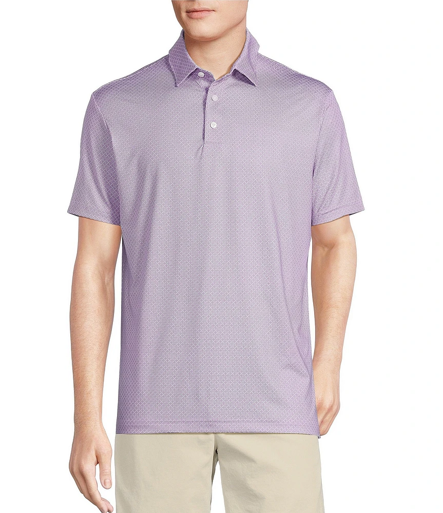 Cremieux Blue Label Performance Stretch Seashell Print Short Sleeve Polo Shirt