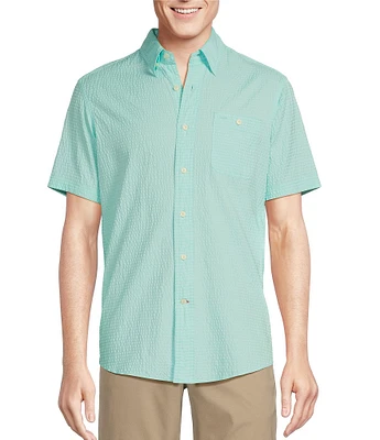 Cremieux Blue Label Performance Stretch Seersucker Short Sleeve Woven Shirt