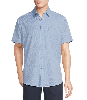 Cremieux Blue Label Performance Stretch Seersucker Short Sleeve Woven Shirt