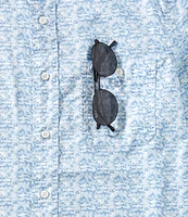 Cremieux Blue Label Performance Stretch Shark Print Short Sleeve Woven Shirt