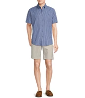 Cremieux Blue Label Performance Stretch Stripe Seersucker Short Sleeve Woven Shirt