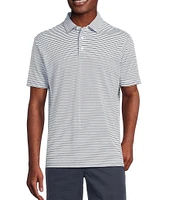 Cremieux Blue Label Performance Stretch Striped Short Sleeve Polo Shirt