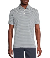 Cremieux Blue Label Performance Stretch Striped Short Sleeve Polo Shirt