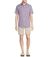 Cremieux Blue Label Performance Stretch Twill Checked Short Sleeve Woven Shirt