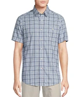 Cremieux Blue Label Performance Stretch Twill Plaid Short Sleeve Woven Shirt