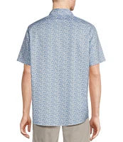 Cremieux Blue Label Performance Stretch Twill Shark Print Short Sleeve Woven Shirt