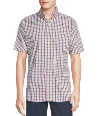 Cremieux Blue Label Performance Twill Plaid Short Sleeve Woven Shirt