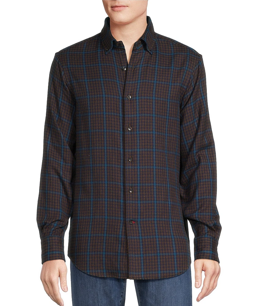 Cremieux Blue Label Down East Collection Plaid Brushed Cotton Double-Face Long Sleeve Woven Shirt