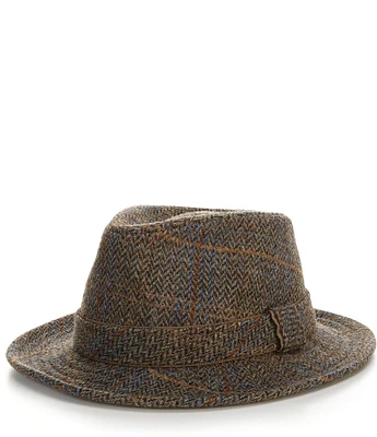 Cremieux Blue Label Plaid Fedora Hat