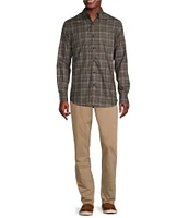 Cremieux Blue Label Plaid Heather Twill Long Sleeve Woven Shirt