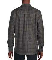 Cremieux Blue Label Plaid Print Heather Twill Long Sleeve Woven Shirt