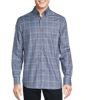 Cremieux Blue Label Plaid Heather Twill Long Sleeve Woven Shirt