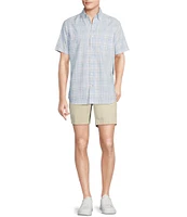 Cremieux Blue Label Wide Plaid Print Lightweight Oxford Short Sleeve Woven Shirt