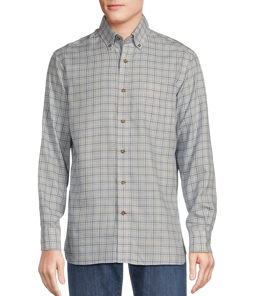 Cremieux Blue Label Plaid Twill Long Sleeve Woven Shirt