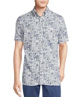 Cremieux Blue Label Plant Print Short Sleeve Woven Shirt