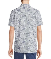 Cremieux Blue Label Plant Print Short Sleeve Woven Shirt