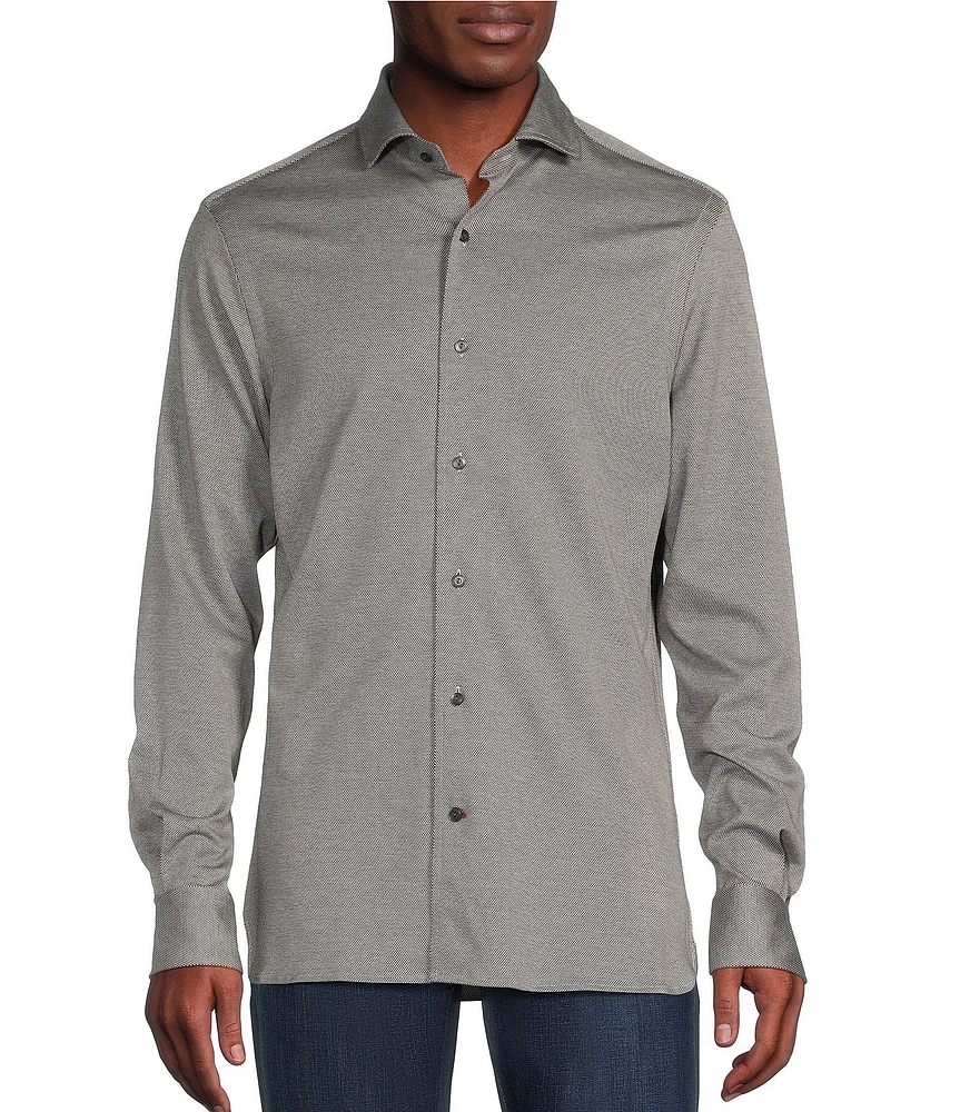 Cremieux Blue Label Print Jacquard Long Sleeve Woven Shirt