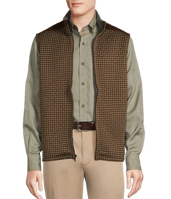 Cremieux Blue Label Houndstooth Full-Zip Vest