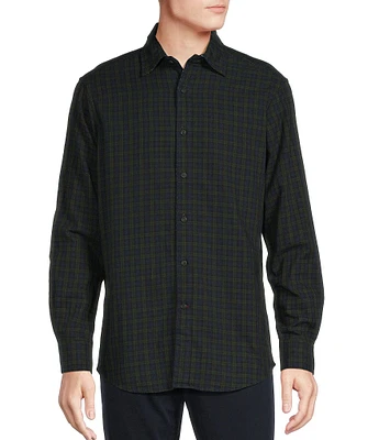 Cremieux Blue Label Reversible Print Twill Plaid Long Sleeve Woven Shirt