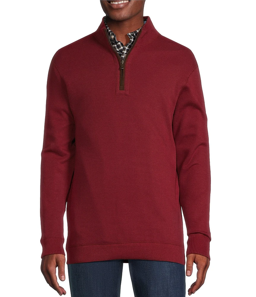 Cremieux Blue Label Solid Reversible Quarter-Zip Pullover