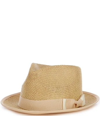 Cremieux Blue Label Safari Collection Fedora Hat with Two-Tone Ribbon