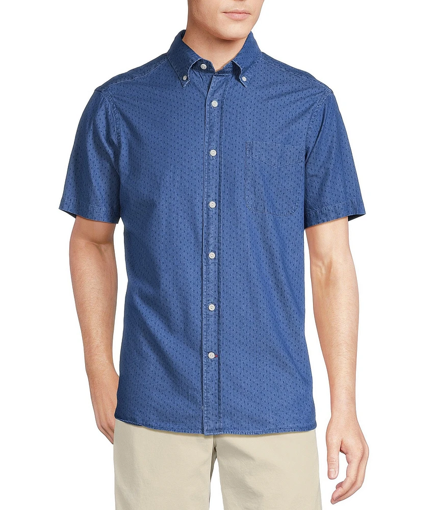 Cremieux Blue Label St. Tropez Collection Indigo Short Sleeve Woven Shirt