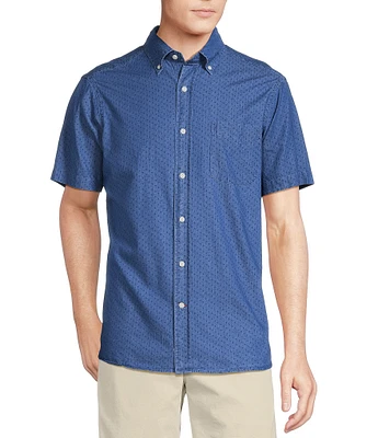 Cremieux Blue Label St. Tropez Collection Indigo Short Sleeve Woven Shirt