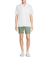Cremieux Blue Label Saint Tropez Collection Palm Tree Short Sleeve Woven Camp Shirt