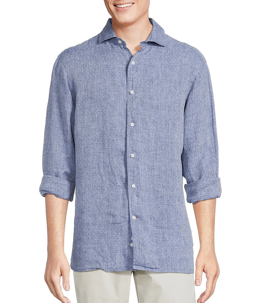 Cremieux Blue Label St. Tropez Solid Linen Long Sleeve Woven Shirt
