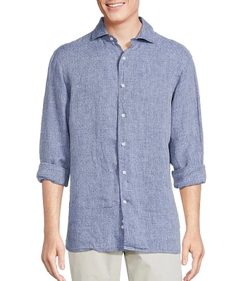 Cremieux Blue Label St. Tropez Solid Linen Long Sleeve Woven Shirt