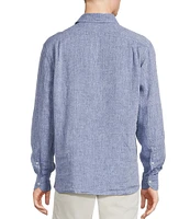 Cremieux Blue Label St. Tropez Solid Linen Long Sleeve Woven Shirt