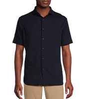 Cremieux Blue Label Seersucker Short Sleeve Coatfront Shirt