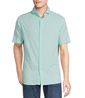 Cremieux Blue Label Seersucker Short Sleeve Coatfront Shirt